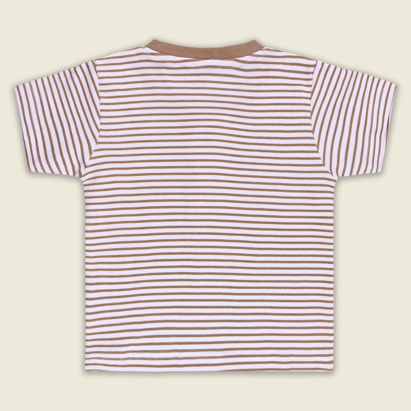 Boys Striped Teddy Print Cotton T-shirt and Shorts Set