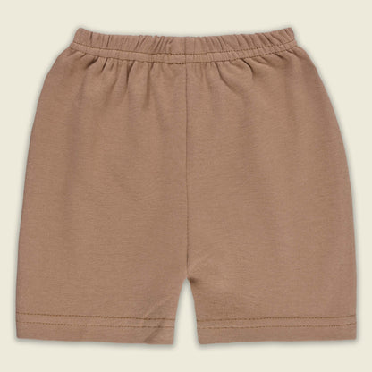 Boys Striped Teddy Print Cotton T-shirt and Shorts Set