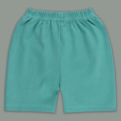 Boys Striped Teddy Print Cotton T-shirt and Shorts Set