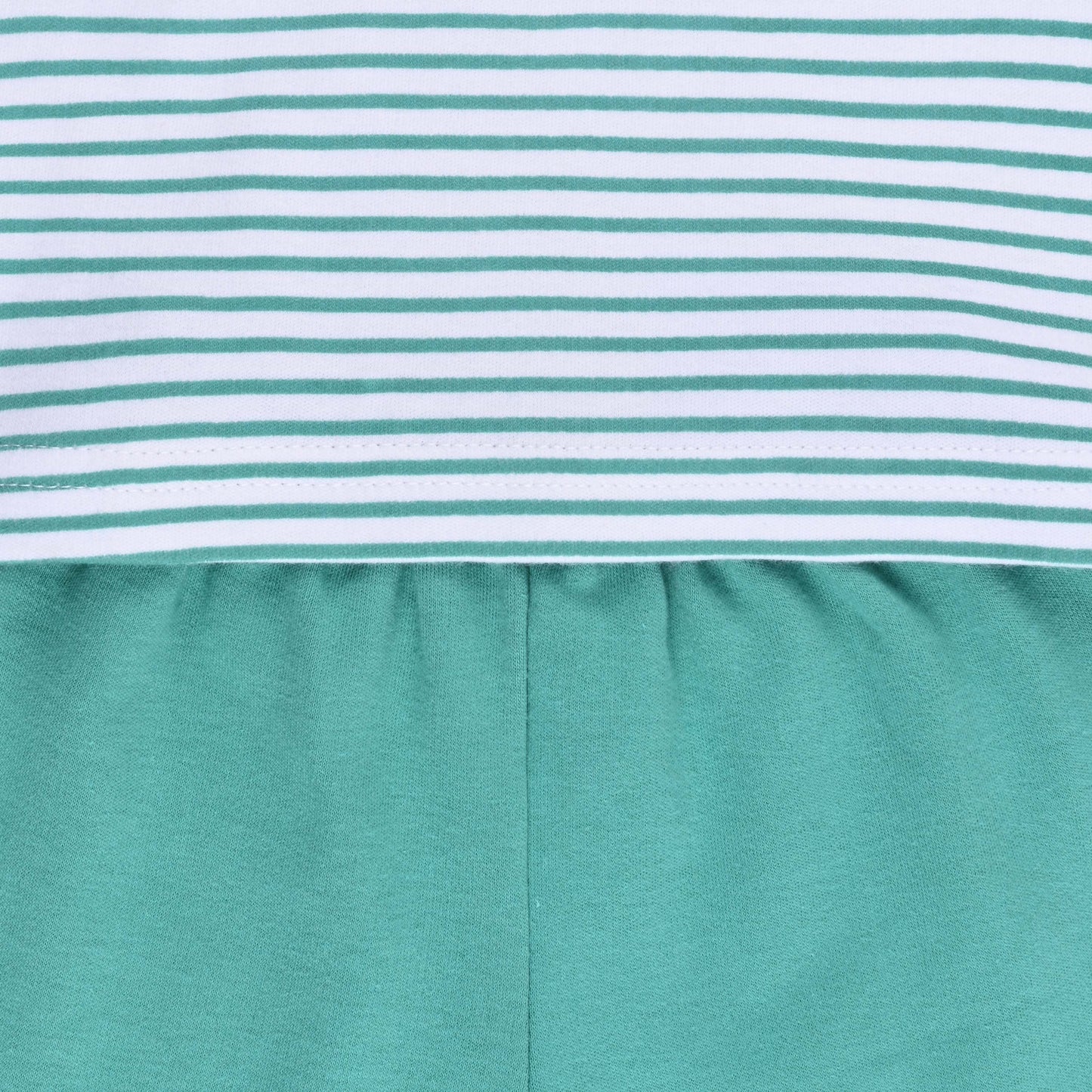 Boys Striped Teddy Print Cotton T-shirt and Shorts Set