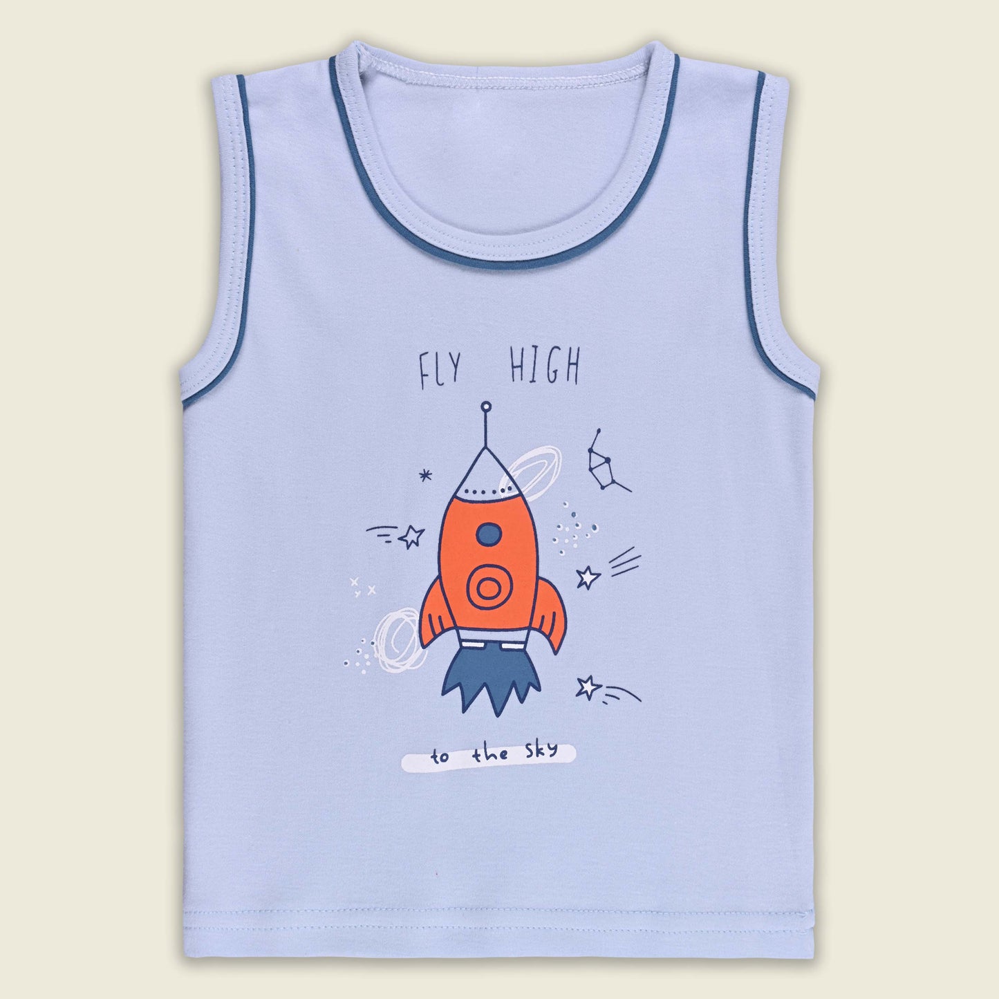Boys Cotton Printed Tank Top and Shorts Set
