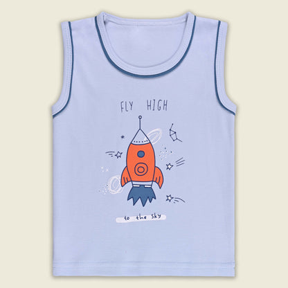 Boys Cotton Printed Tank Top and Shorts Set