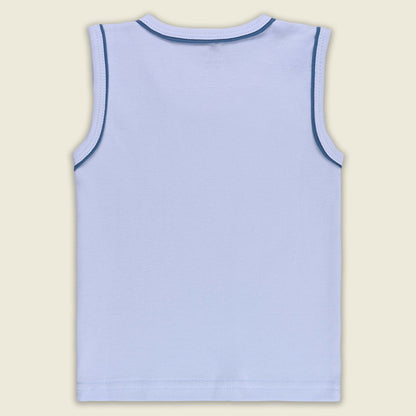 Boys Cotton Printed Tank Top and Shorts Set