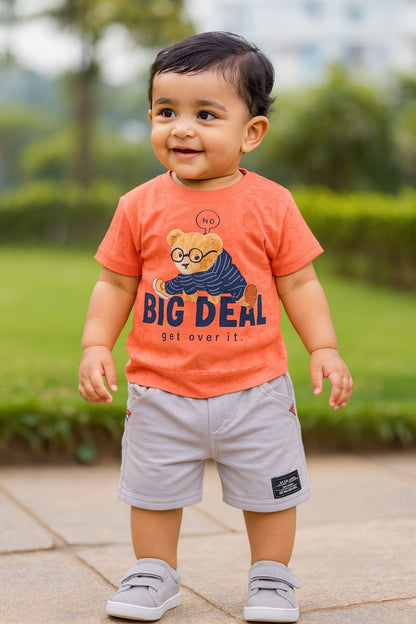 Boys Teddy Printed T-Shirt and Shorts