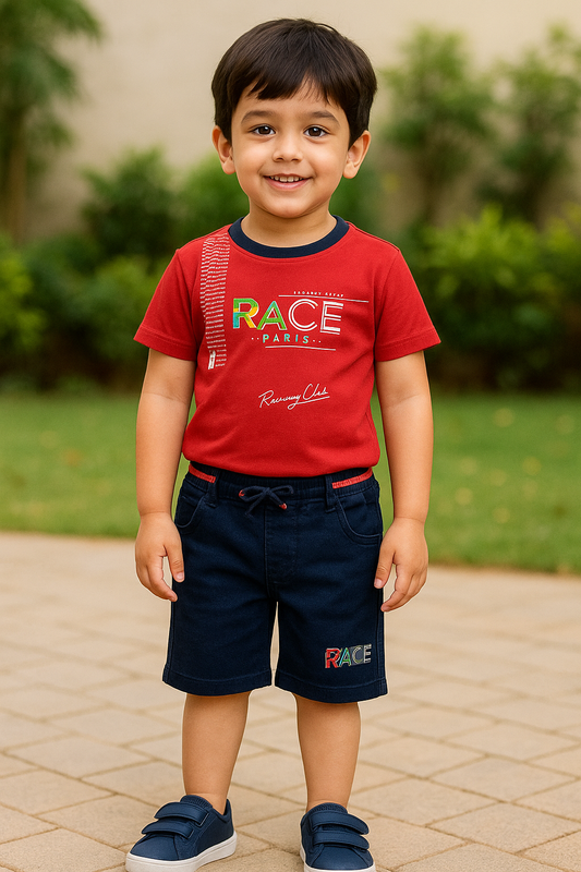 Boys Printed T-Shirt And Shorts