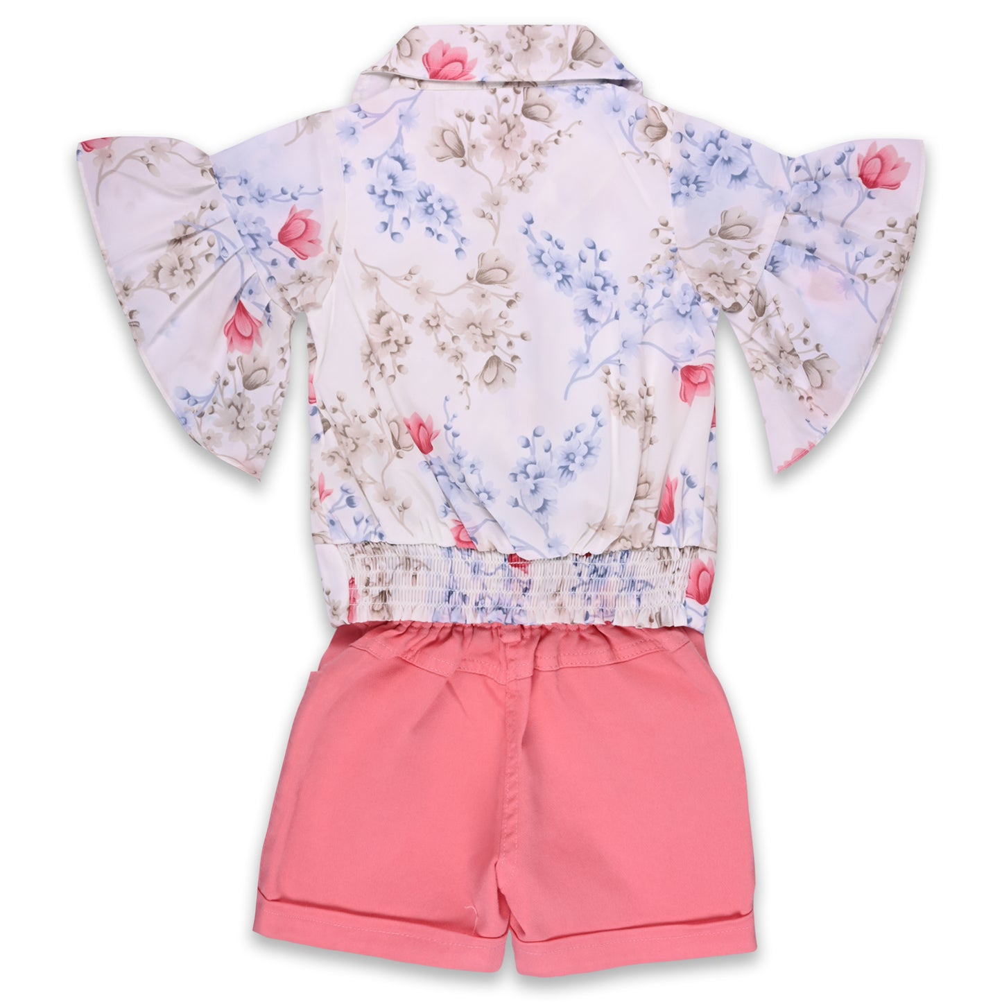 Girls Floral Print Top and Shorts Clothing Set