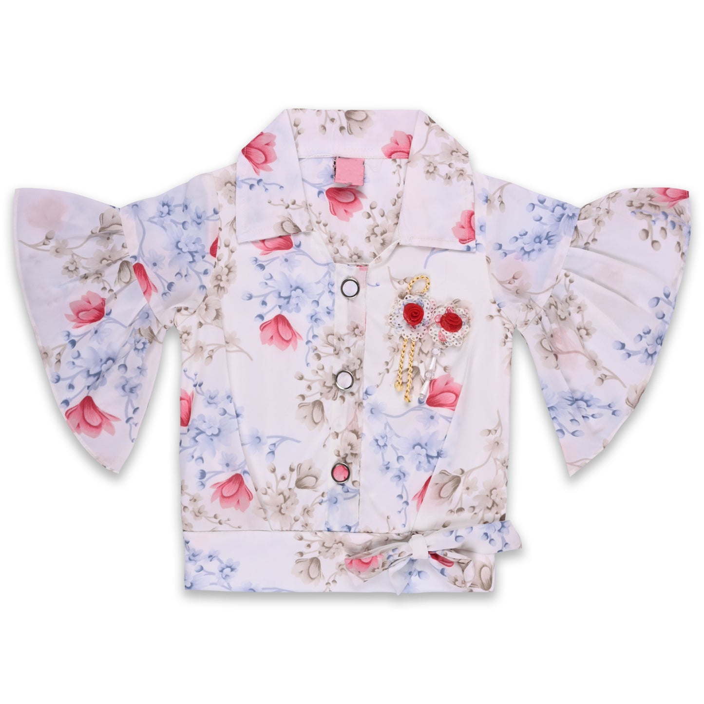 Girls Floral Print Top and Shorts Clothing Set