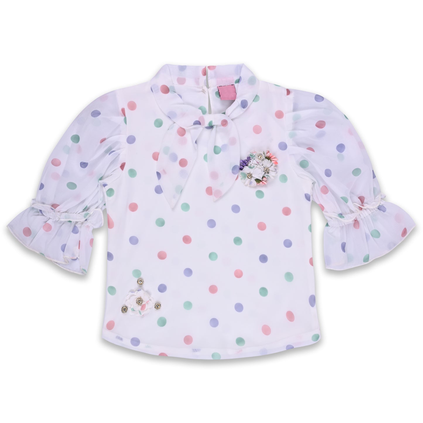 Girls Polka Print Top and Skirt Clothing Set
