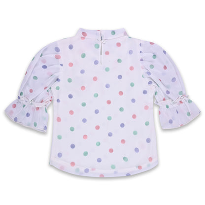 Girls Polka Print Top and Skirt Clothing Set