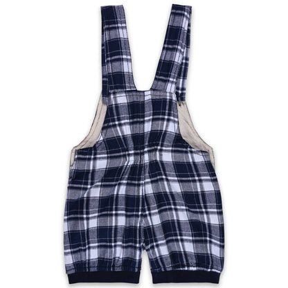 Baby Boys Checked T-Shirt and Shorts Dungaree Set
