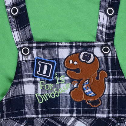 Baby Boys Checked T-Shirt and Shorts Dungaree Set