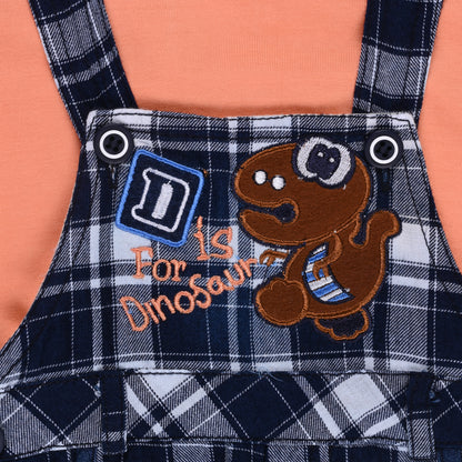 Baby Boys Checked T-Shirt and Shorts Dungaree Set