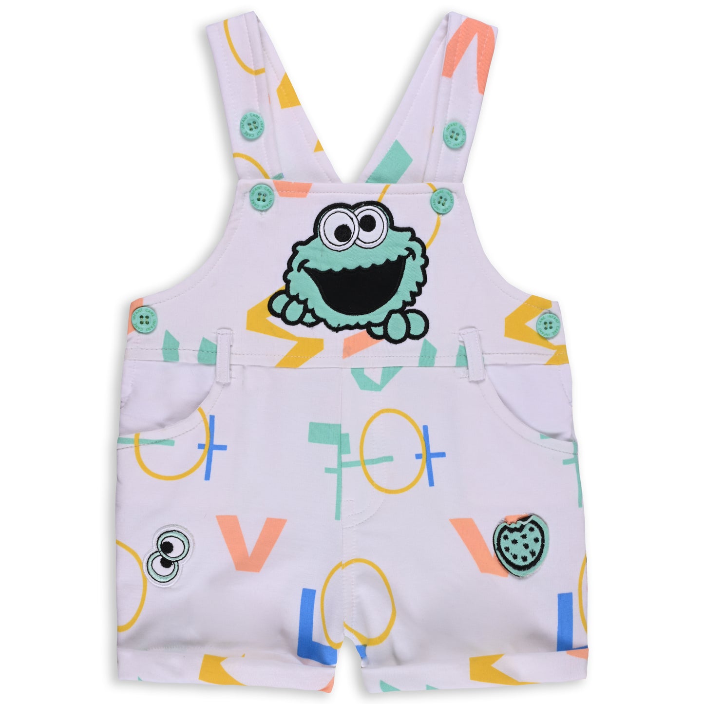 Baby Boys Graphic Printed T-Shirt and Shorts Dungaree Set