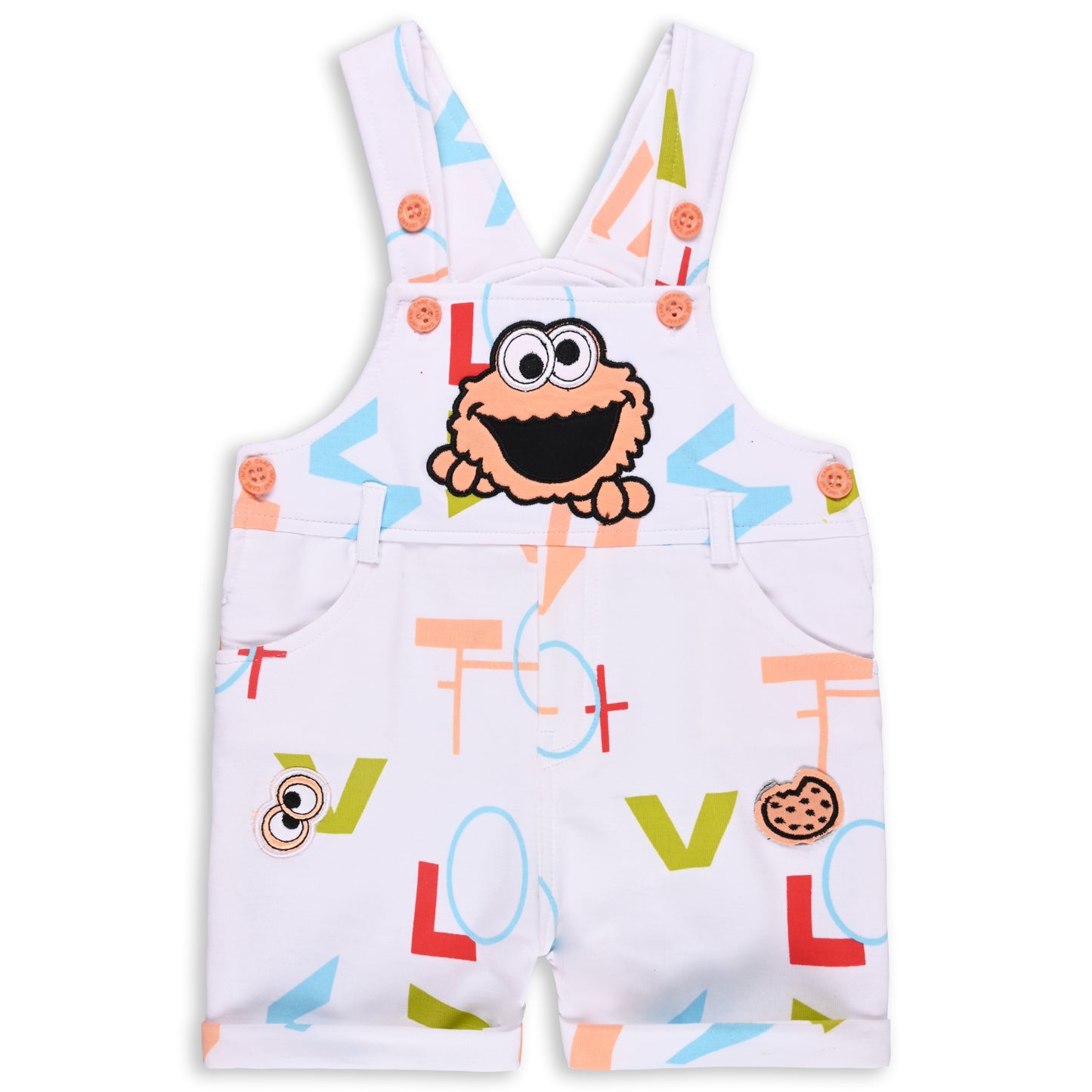 Baby Boys Graphic Printed T-Shirt and Shorts Dungaree Set