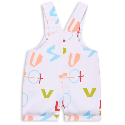Baby Boys Graphic Printed T-Shirt and Shorts Dungaree Set