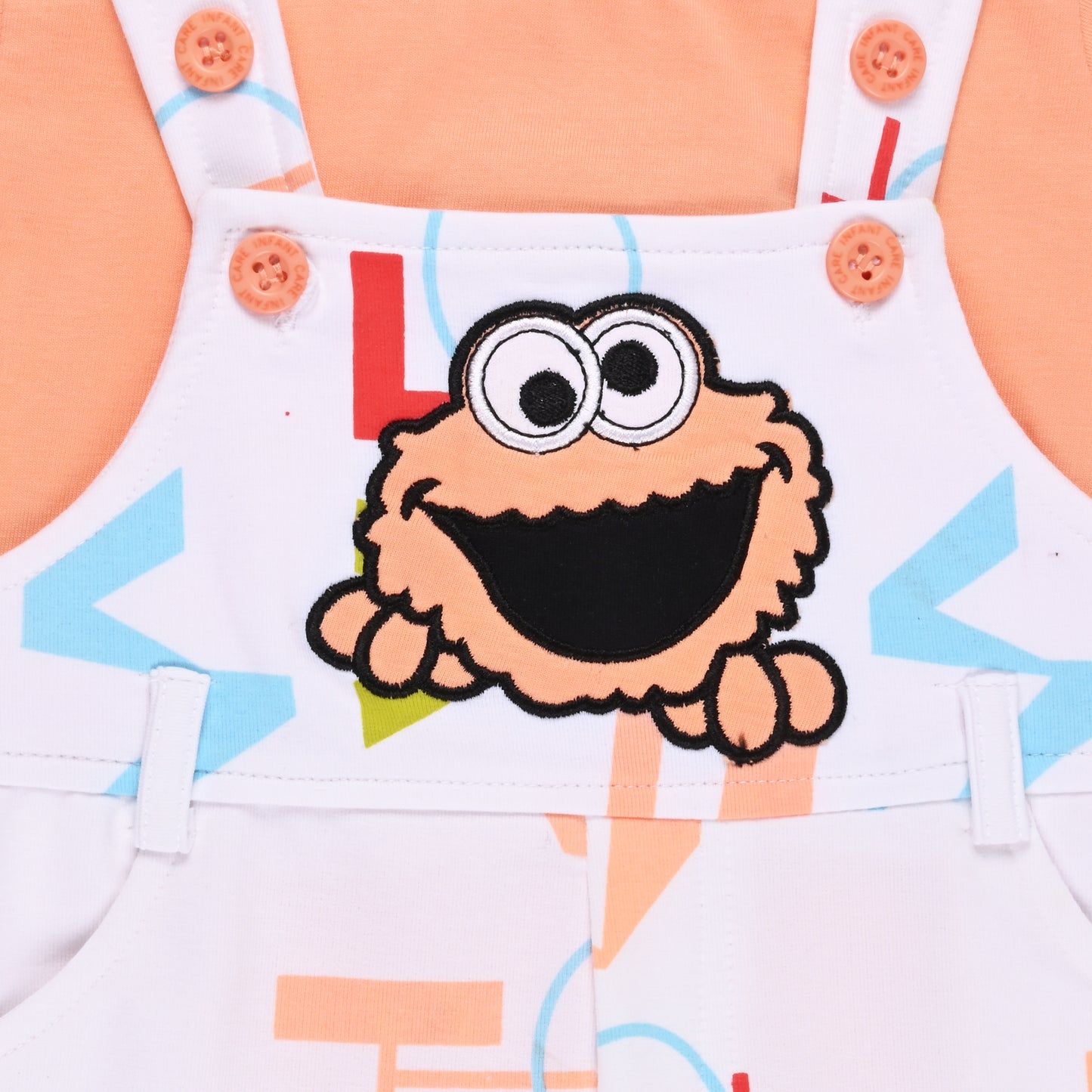Baby Boys Graphic Printed T-Shirt and Shorts Dungaree Set