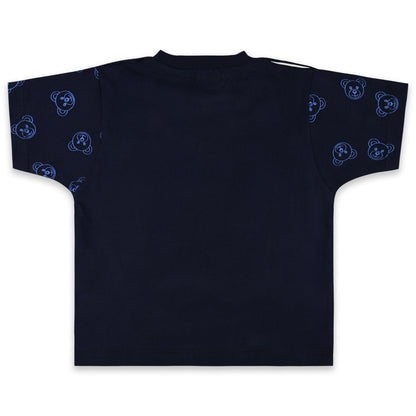 Baby Boys Printed and Applique T-Shirt and Shorts Dungaree Set