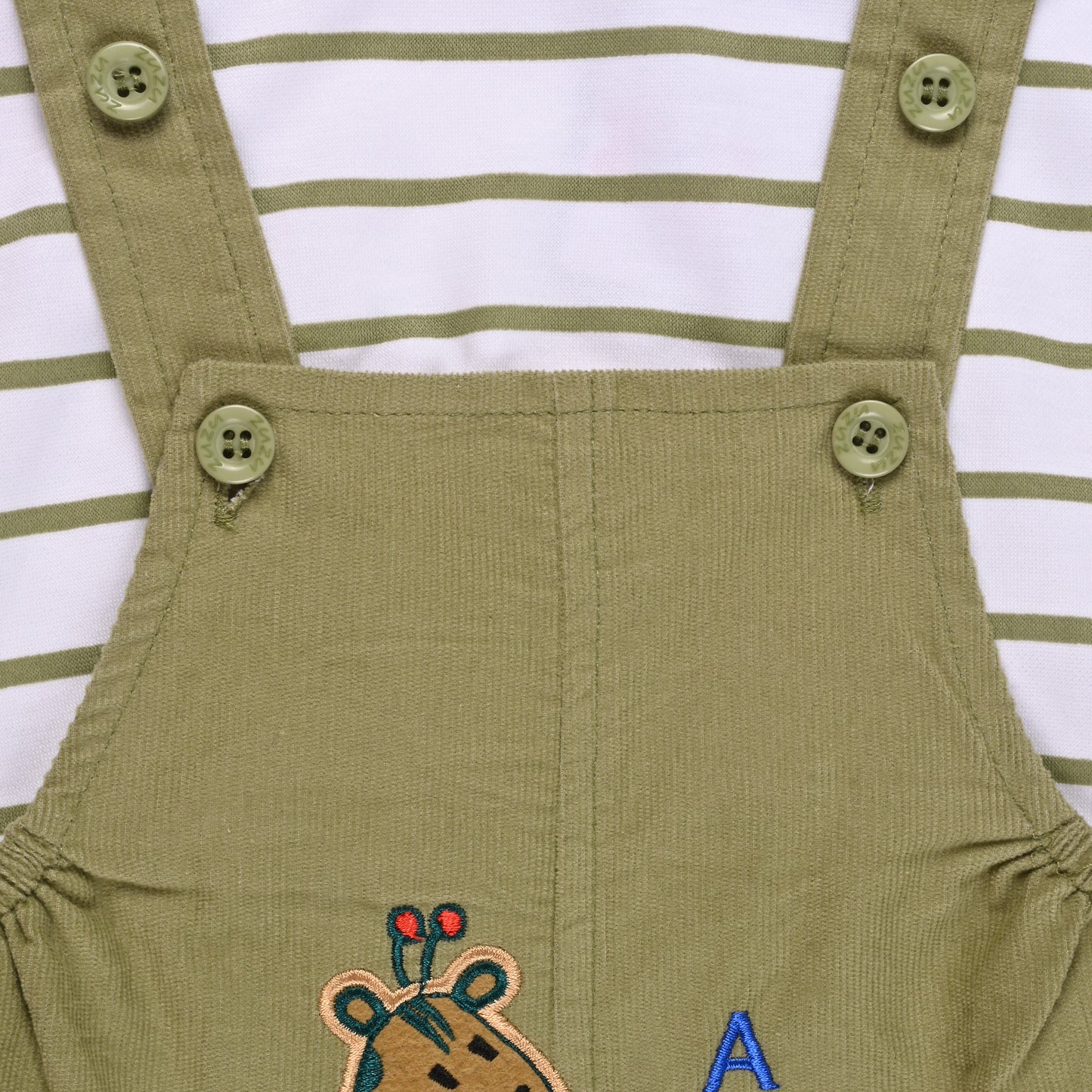 Baby Boys Striped T-Shirt and Shorts Dungaree Set