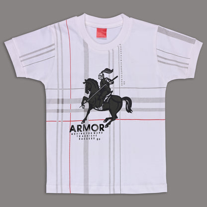 Boys Cotton Printed T-shirt and Suspender Dungaree Set btp837