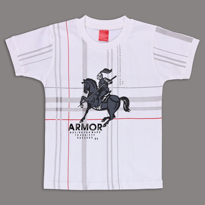 Boys Cotton Printed T-shirt and Suspender Dungaree Set btp837