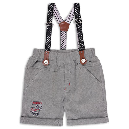 Boys Cotton Printed T-shirt and Suspender Dungaree Set