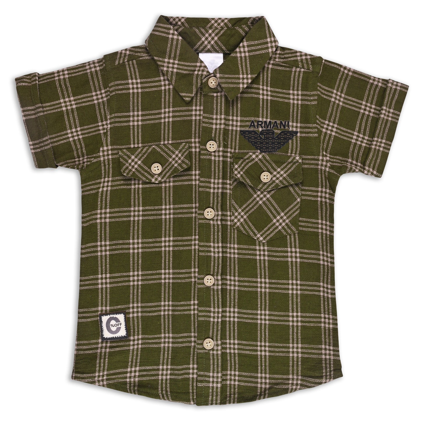 Boys Classic Checkered Print Cotton Shirt and Shorts Set