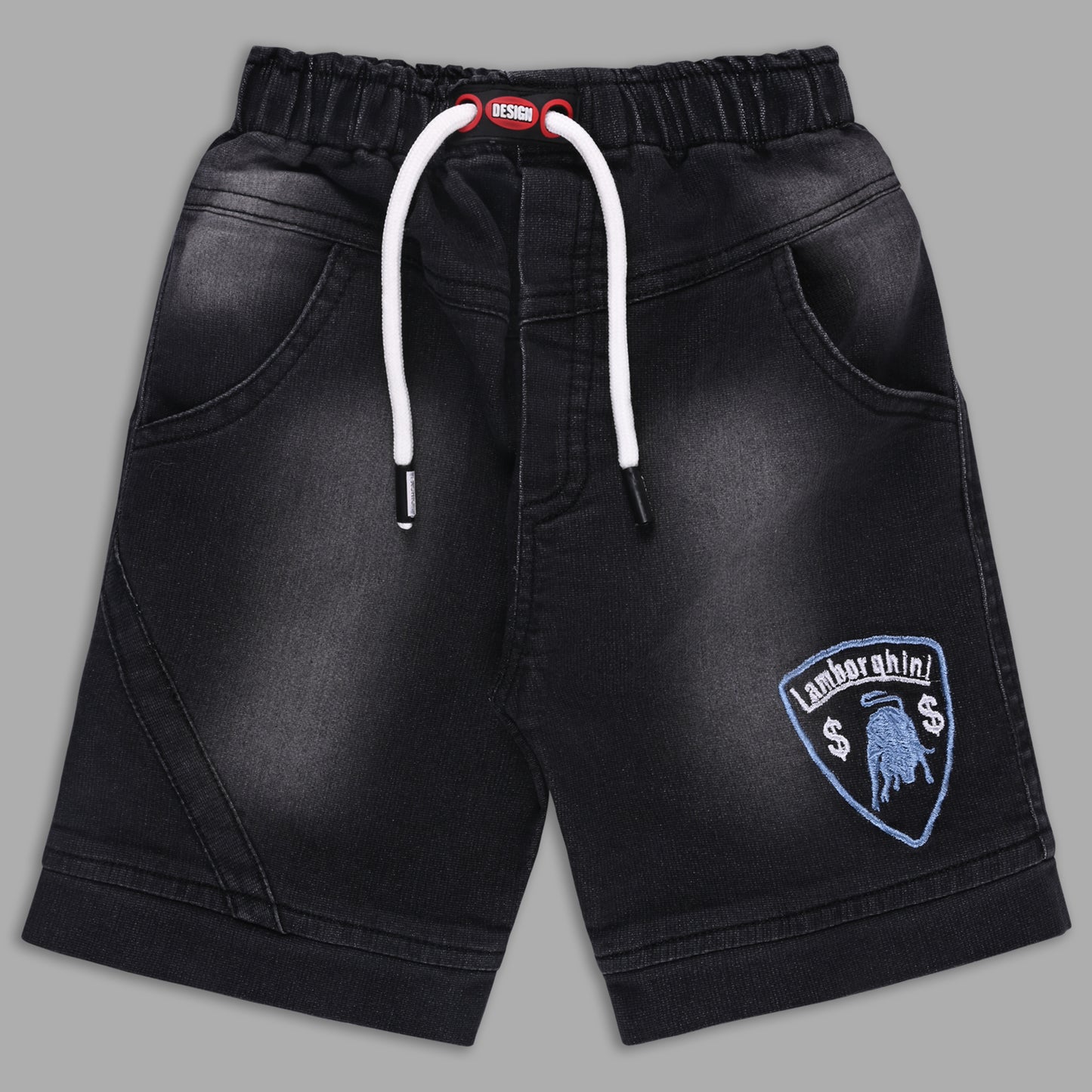 Boys Colorblock Cotton Polo T-shirt with Denim Shorts