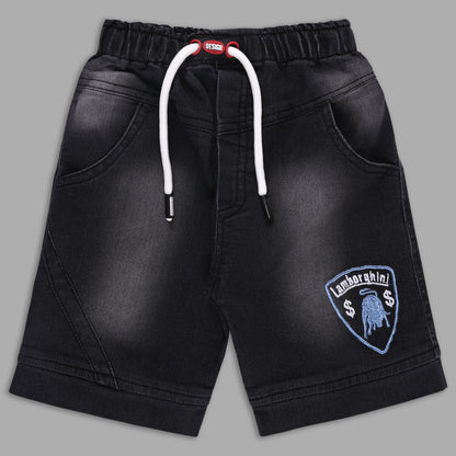 Boys Colorblock Cotton Polo T-shirt with Denim Shorts