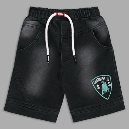 Boys Colorblock Cotton Polo T-shirt with Denim Shorts