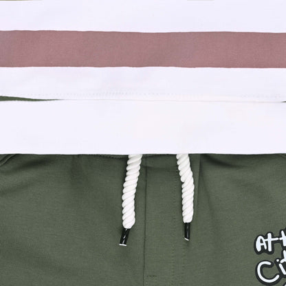 Boys Printed Cotton T-Shirt and Shorts Set