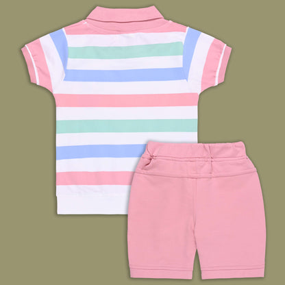 Boys Printed Cotton T-Shirt and Shorts Set