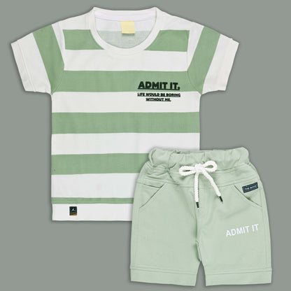 Boys Printed Cotton T-Shirt and Shorts Set
