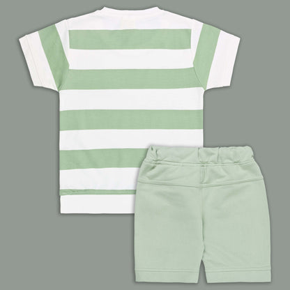 Boys Printed Cotton T-Shirt and Shorts Set