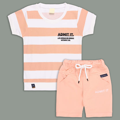 Boys Printed Cotton T-Shirt and Shorts Set
