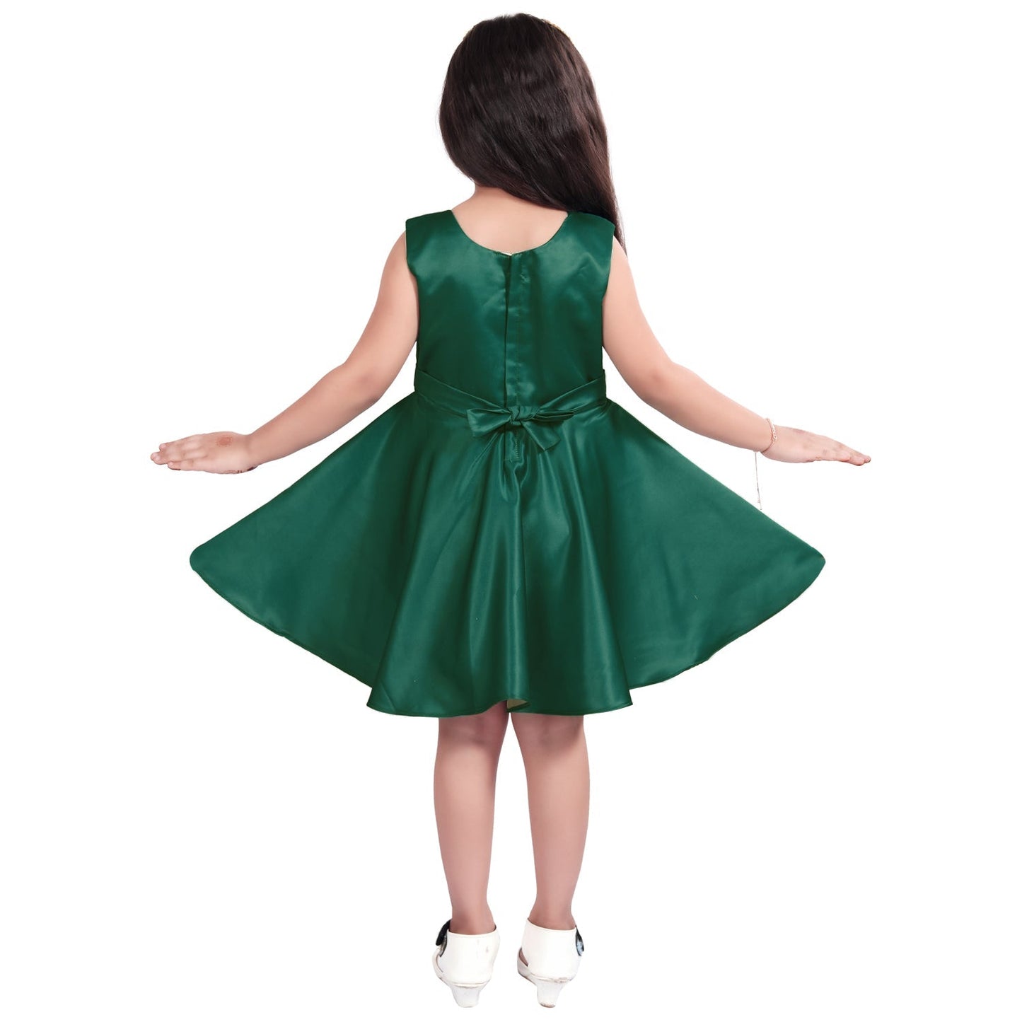 Girls A-line Sleeveless Satin dress