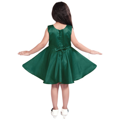 Girls A-line Sleeveless Satin dress