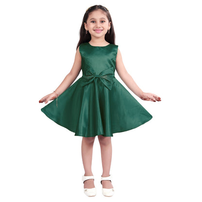 Girls A-line Sleeveless Satin dress