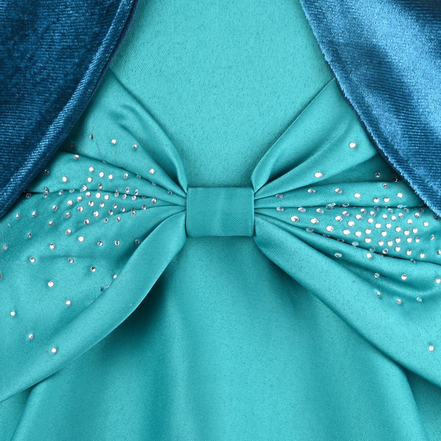 Girls Satin Party Wear Dress with Velvet Shrug & Bow Design