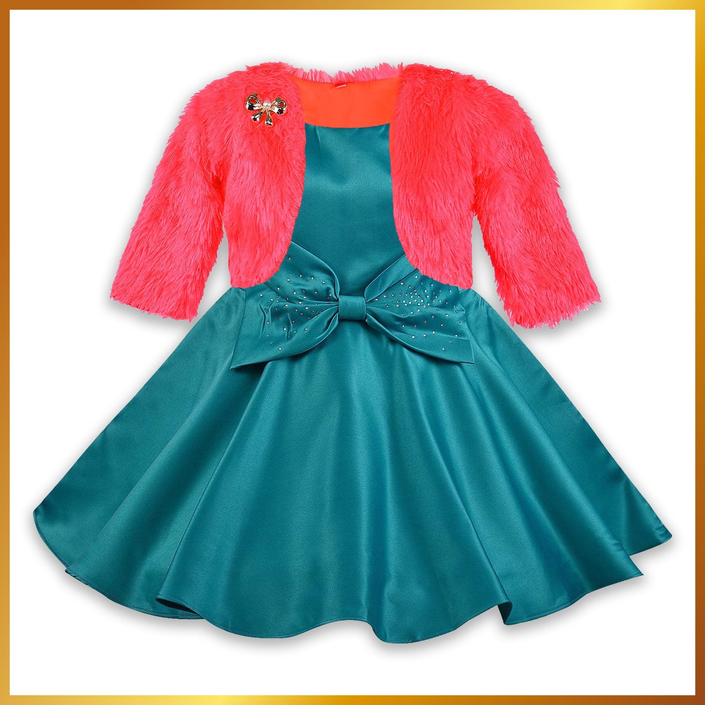 Girls Partywear Frocks Dress With Jacket