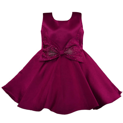Girls Embellished Bow Detail Party Wear Dress