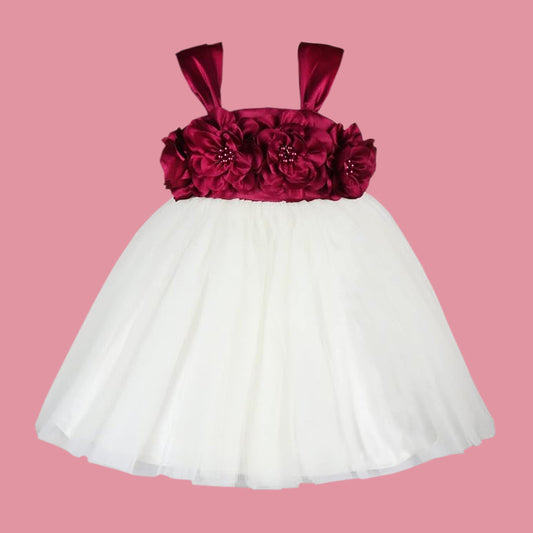 Girls Flower Detail Cotton Dress