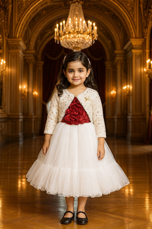 Girls Solid Full Sleeve Fit and Flare Frock Dress