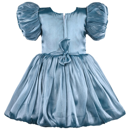 Rhinestone Floral Embellished Balloon Party Dress