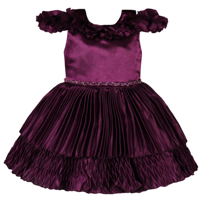 Girls Solid A-Line Frock Dress