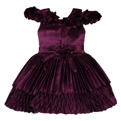 Girls Solid A-Line Frock Dress