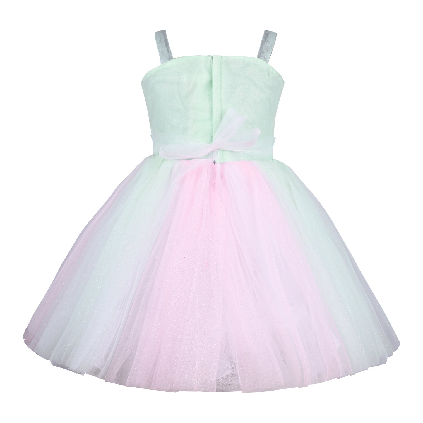 Girls Ruffels Solid Fit and Flare Frock Dress