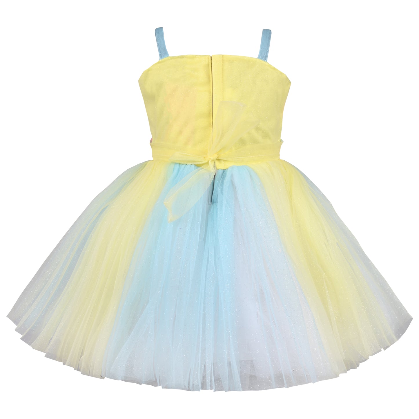 Girls Ruffels Solid Fit and Flare Frock Dress
