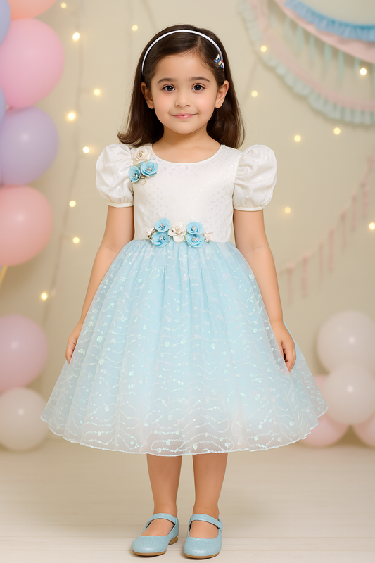 Girls Embellished A-Line Frock Dress