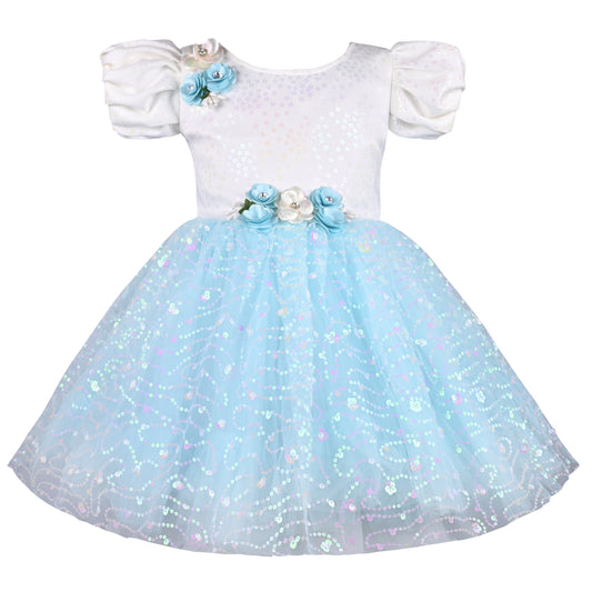 Girls Embellished A-Line Frock Dress