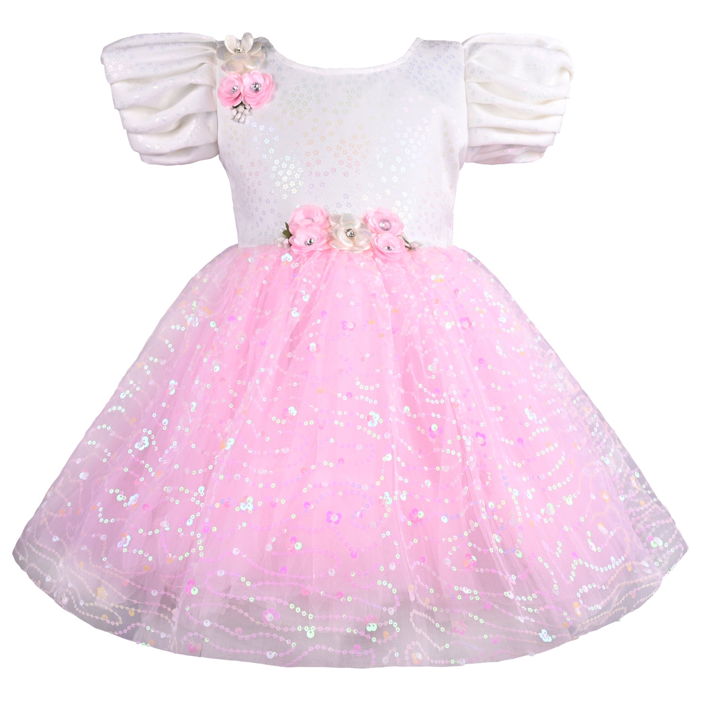 Girls Embellished A-Line Frock Dress